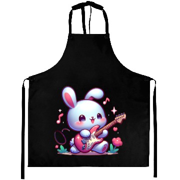Discover Rabbit play eletric guitar Aprons