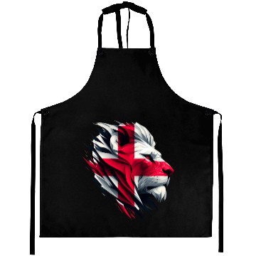 Discover Patriotic Lion Face St George's Flag Aprons