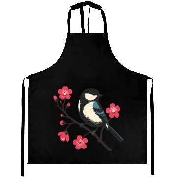 Discover Cherry Blossom Bird - Spring Serenity Art Aprons