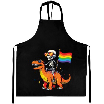 Discover Skeleton with dinosaur Lgbtq Aprons