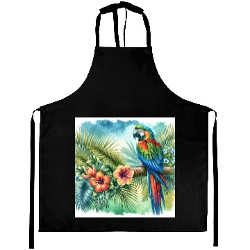 Discover Majestic Macaw Parrot Aprons
