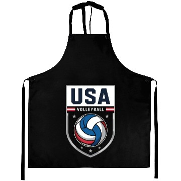 Discover USA Volleyball Emblem Design Aprons