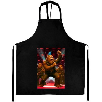 Discover Bigfoot Punk Rock Band Rocking the House Aprons