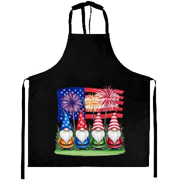 Discover Patriotic Gnomes Fireworks American Flag Aprons