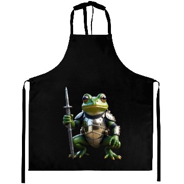 Discover frog in medieval armor Aprons