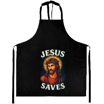 Discover Jesus Saves Aprons Design | Bold Semi-Realistic
