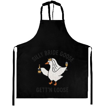 Discover Embroidered Silly Goose Bride Funny Goose Lover Aprons