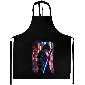 Discover Cyberpunk Samurai Girl Aprons
