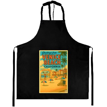 Discover Venice Beach Vintage Postcard Aprons