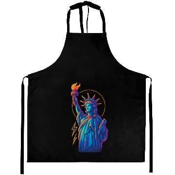 Discover Statue of Liberty Neon Aprons Design