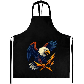 Discover Bald Eagle with Lightning Bolts Aprons Design