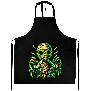 Discover Neon Mummy Glow – Cursed Undead Wrap Aprons