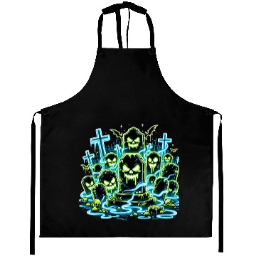 Discover Neon Tomb Uprising – Glowing Graveyard Ghouls Aprons