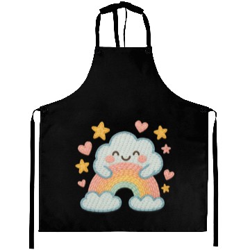 Discover Smiling Cloud Rainbow – Embroidered Kids Logo Aprons