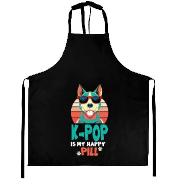 Discover Kpop Happy Pill Corgi Dog Korean Pop Merch K-pop M Aprons