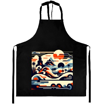 Discover Tropical Waves & Mountains Art Aprons