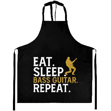 Discover Eat Sleep Bass Guitar Repeat Aprons