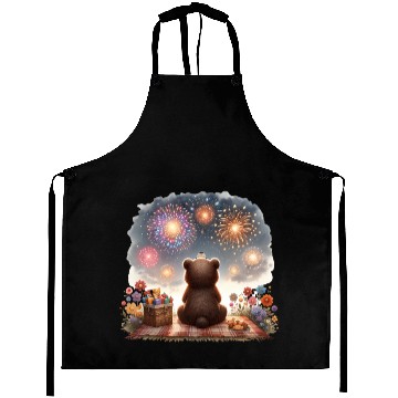 Discover Fireworks Picnic Bear – Night Sky Celebration View Aprons