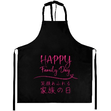 Discover Happy Family Day Pink Aprons