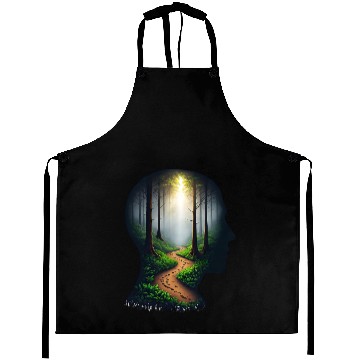 Discover Silhouette Face with Forest Path Aprons.