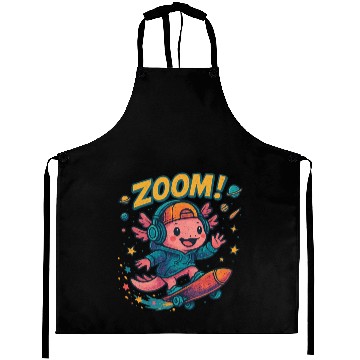 Discover Skater Axolotl in Space Aprons