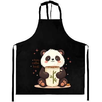 Discover Beary Coffee Hugs! - Cute Panda & Warm Embrace Aprons
