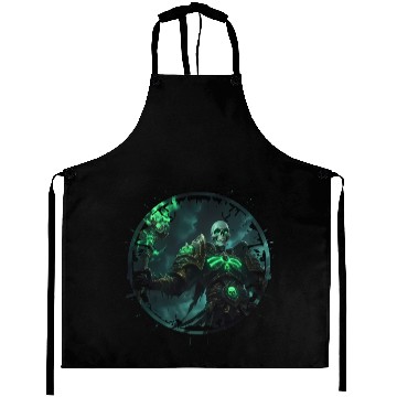 Discover Skeleton Mage With Glowing Rune Armor Fantasy Aprons