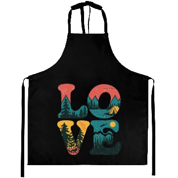 Discover Love Nature For Camping Lovers Aprons