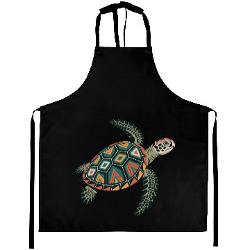 Discover Sea Turtle Geometric Pattern Shell Aprons