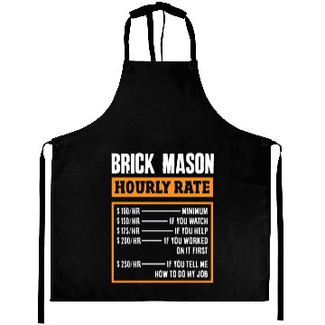 Discover Bricklayer Brick Mason Hourly Rate Humor Aprons