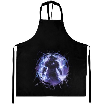 Discover Thunder Warrior With Lightning Magic Fantasy Style Aprons