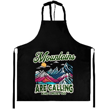 Discover Mountains Are Calling Retro Adventure Aprons
