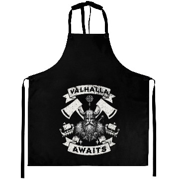 Discover Valhalla Awaits - Viking Warrior Design Aprons