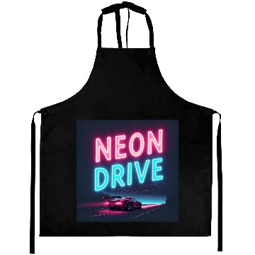 Discover Neon Drive - Retro Synthwave Design Aprons