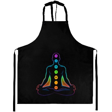 Discover Chakras – Neon Alignment | Vibrant 3D Vector Aprons