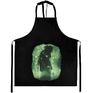 Discover Swamp Demon with Glowing Aura and Haunt Magic Aprons