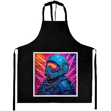 Discover Neon Cyberpunk Astronaut Aprons