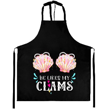 Discover He likes my Clams couples love seashell summer Aprons