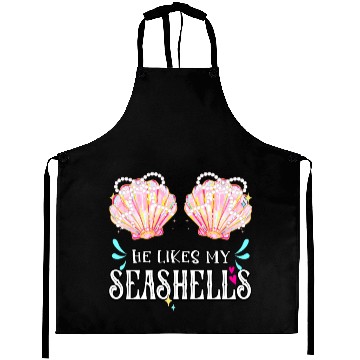Discover She likes my Seashells summer crusin couple love Aprons