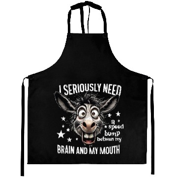 Discover Humorous Eccentric Donkey Illustration Aprons