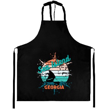 Discover Seaside Serenity Georgia Graphic Aprons
