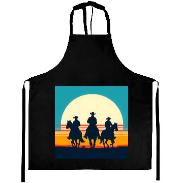 Discover Wild West Sunset Cowboy Aprons