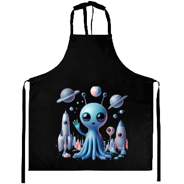 Discover Cosmic Hello: Alien’s Friendly Greeting Aprons