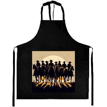 Discover Western Sunset Cowboy Scene Aprons