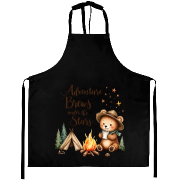 Discover Adventure Brews Bear - Camping & Coffee Aprons