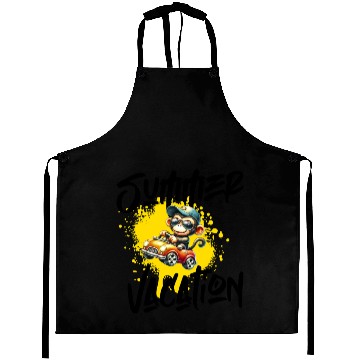 Discover Playful Monkey Driving Toy Car Aprons