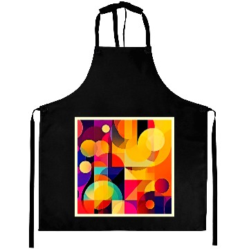 Discover Vibrant Geometric Harmony Aprons