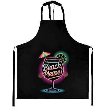 Discover Neon Tropical Cocktail Beach Please Retro Summer Aprons