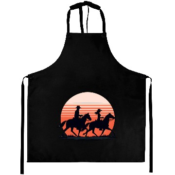 Discover Equestrian Sunset Silhouette Aprons