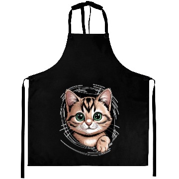 Discover Cute Cat With Big Eyes Aprons